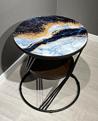 Стол журнальный Георгин-04 с фотопечатью (Венге/2668/Черный)