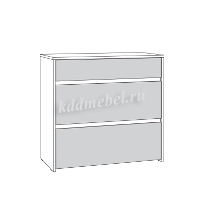 Комод Торонто 13.321 (Белый шагрень/Стальной серый)