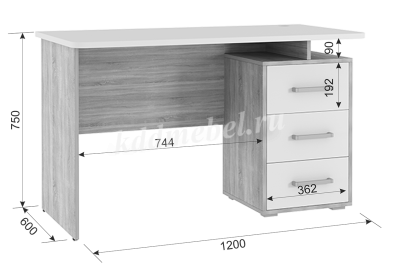 Стол компьютерный Лайт-2 1200 (Белый)