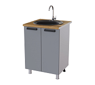 Шкаф нижний мойка 6М кухня Кампео без столешницы (Белый/Панакота) 