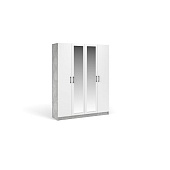 Шкаф Чикаго Вайт 4-ств. с зеркалом (Белый)