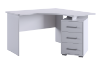 Стол  Лайт 2 угловой Правый Белый положение тумбы 2