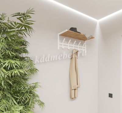 Вешалка с полкой Торонто-21Д (Белый)