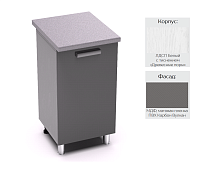 Шкаф нижний 45Р кухня Осло без столешницы (Белый/Карбон вулкан)