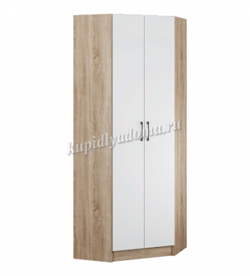 Шкаф угловой Денвер (Дуб сонома/Белый древесные поры)