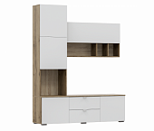 Секция ТВ Милан-1 (Делано светлый/Белый)