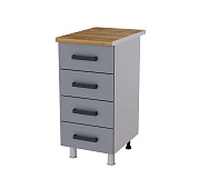 Шкаф нижний 4Р4 кухня Версаль без столешницы (Белый/Айвори)