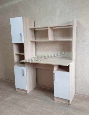 Стол компьютерный ПКС-6 (Дуб сонома/Белый глянец)