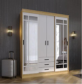 Шкаф-купе Лорд (Дуб вотан/Белый гладкий)