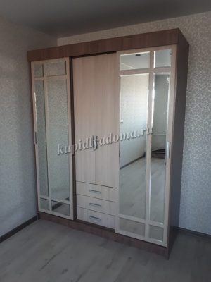 Шкаф-купе Лидер-1 (Ясень шимо темный/Ясень шимо светлый)