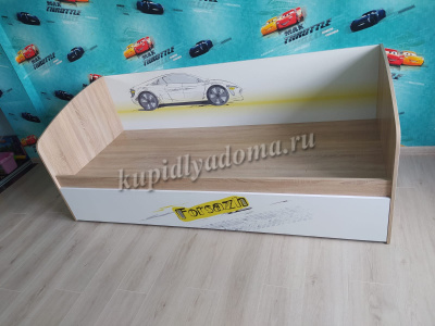 Кровать Форсаж (Дуб сонома/Белый)