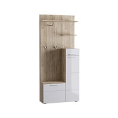 Прихожая Лайн 10.16 (Дуб серый крафт/Белый глянец)