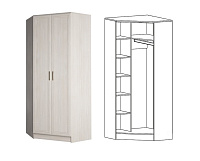 Шкаф угловой Принцесса ПРН-13 (Ясень анкор белый)