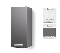 Шкаф верхний 3В кухня Осло (Белый/Карбон вулкан)