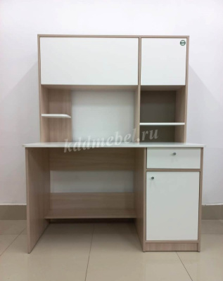 Стол компьютерный Котофей (Ясень шимо светлый/Белый)