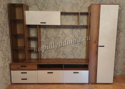 Гостиная Крокус (Дуб делано/Белый гладкий)